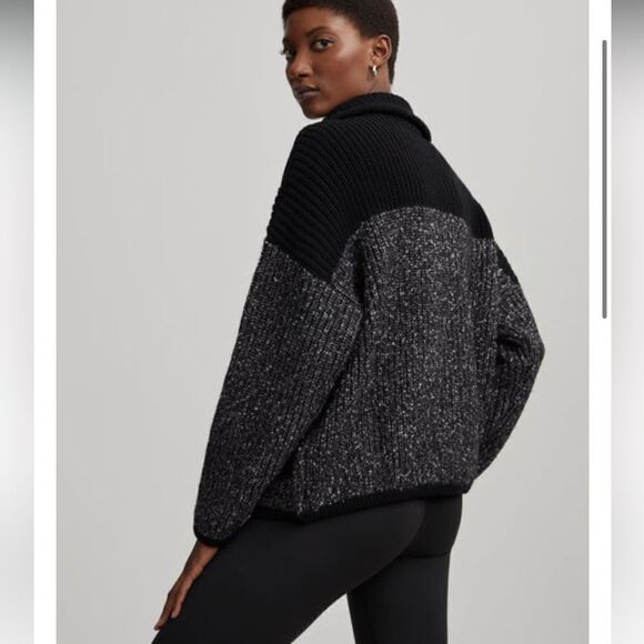 Varley Willard Half Zip Knit Colorblock Pullover Black - Picture 3 of 10